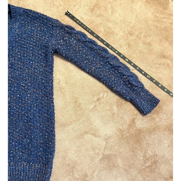 Anrienne Vittadini Blue Speckled V Neck Sweater SZ Small - Picture 6 of 11